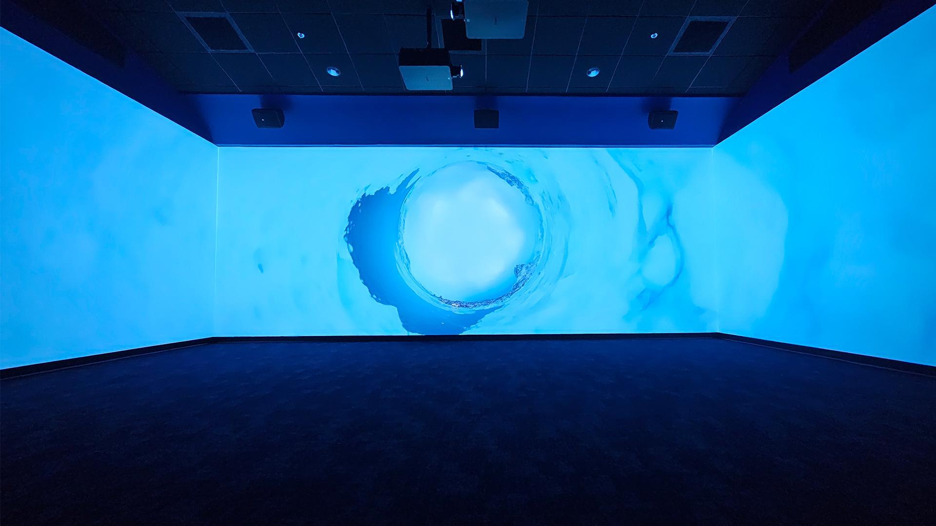 Immersive projection experience at Kennedy Space Center.