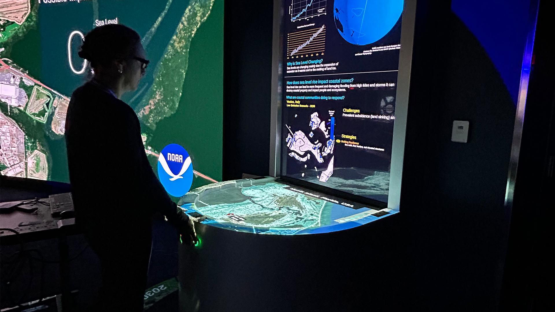 Front display of the Seas of Tomorrow exhibit at Kennedy Space Center.