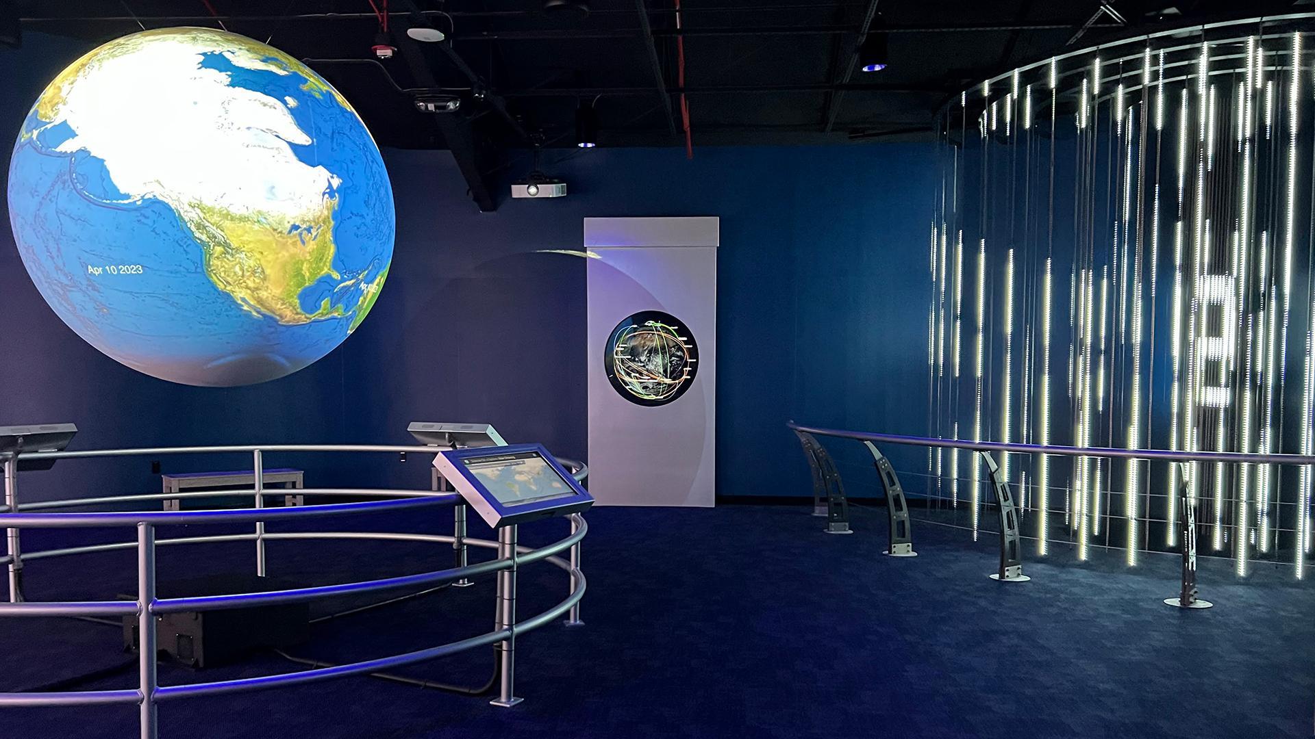 General exhibit view at the Earth Information Center at Kennedy Space Center.