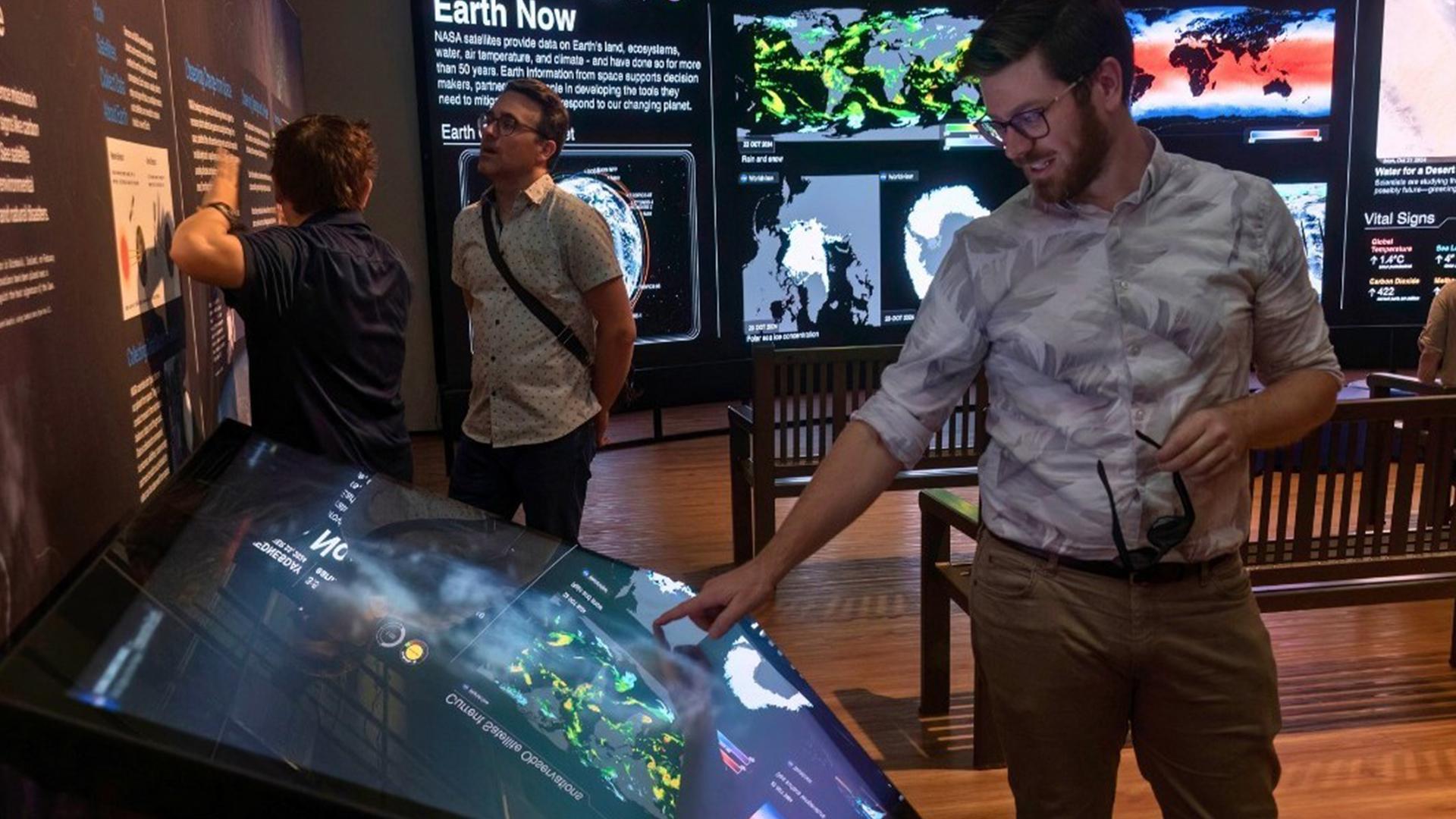 NASA's Eyes on Earth interactive application at the Smithsonian National Museum of Natural History.